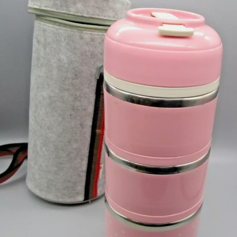 Lunch box  with  carrying case and silverware